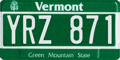 VT license plate YRZ871