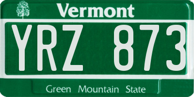 VT license plate YRZ873