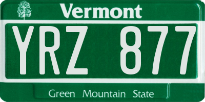 VT license plate YRZ877