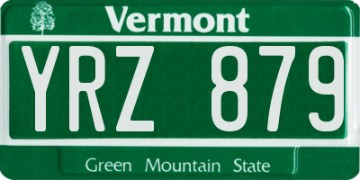 VT license plate YRZ879