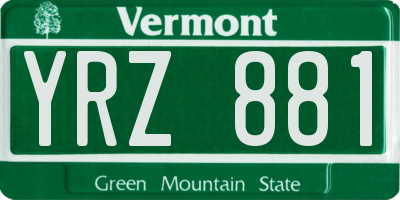 VT license plate YRZ881