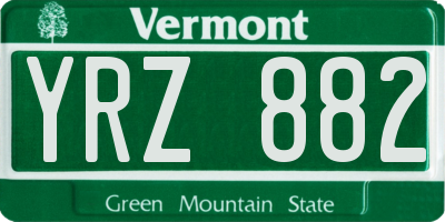 VT license plate YRZ882