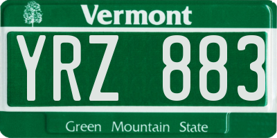 VT license plate YRZ883