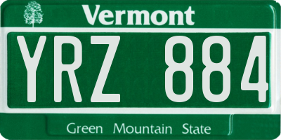 VT license plate YRZ884