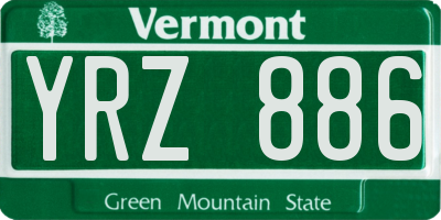 VT license plate YRZ886