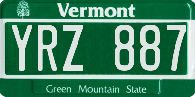 VT license plate YRZ887
