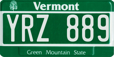VT license plate YRZ889