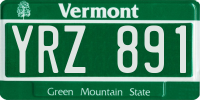 VT license plate YRZ891