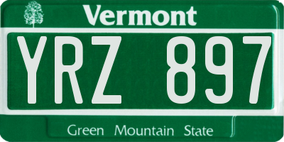 VT license plate YRZ897