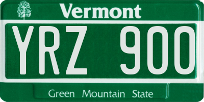 VT license plate YRZ900