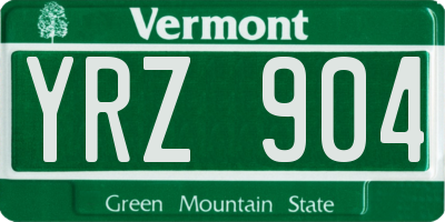 VT license plate YRZ904