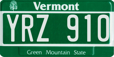 VT license plate YRZ910