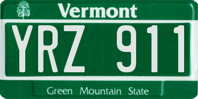 VT license plate YRZ911