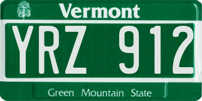 VT license plate YRZ912