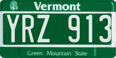 VT license plate YRZ913