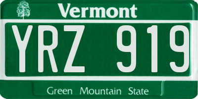 VT license plate YRZ919