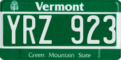 VT license plate YRZ923