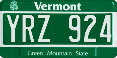 VT license plate YRZ924