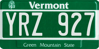 VT license plate YRZ927