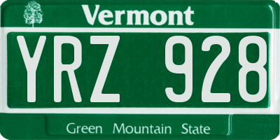 VT license plate YRZ928