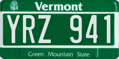 VT license plate YRZ941