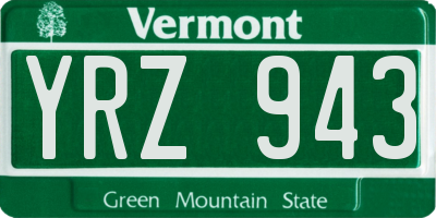 VT license plate YRZ943