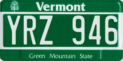 VT license plate YRZ946