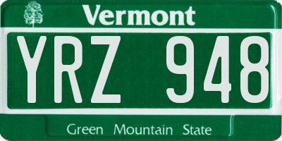 VT license plate YRZ948