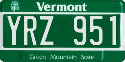 VT license plate YRZ951