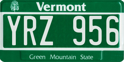 VT license plate YRZ956