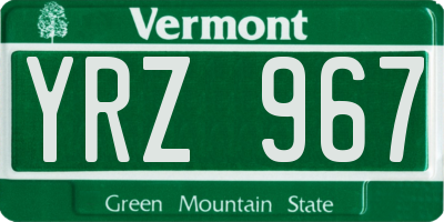 VT license plate YRZ967
