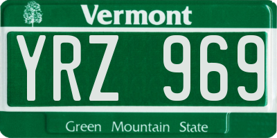 VT license plate YRZ969