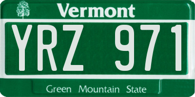 VT license plate YRZ971