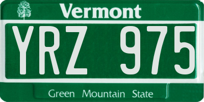 VT license plate YRZ975