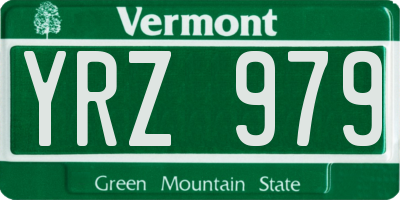 VT license plate YRZ979