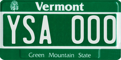 VT license plate YSA000