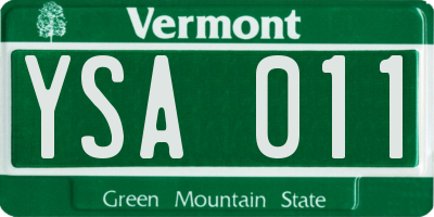 VT license plate YSA011