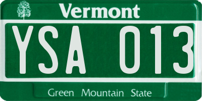 VT license plate YSA013