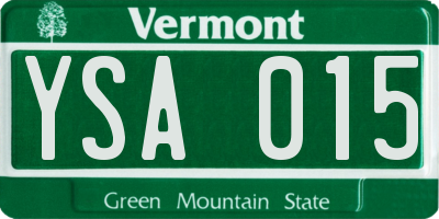 VT license plate YSA015
