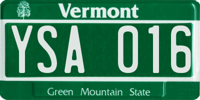 VT license plate YSA016