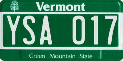 VT license plate YSA017