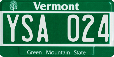VT license plate YSA024