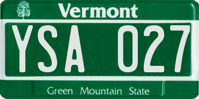 VT license plate YSA027
