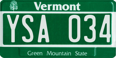 VT license plate YSA034