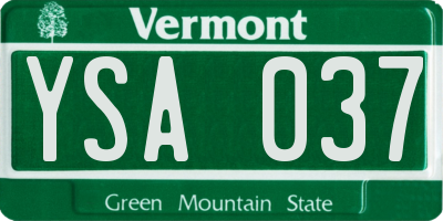 VT license plate YSA037