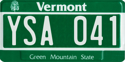 VT license plate YSA041