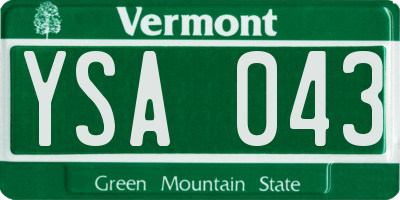 VT license plate YSA043