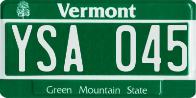 VT license plate YSA045