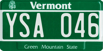 VT license plate YSA046