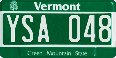 VT license plate YSA048